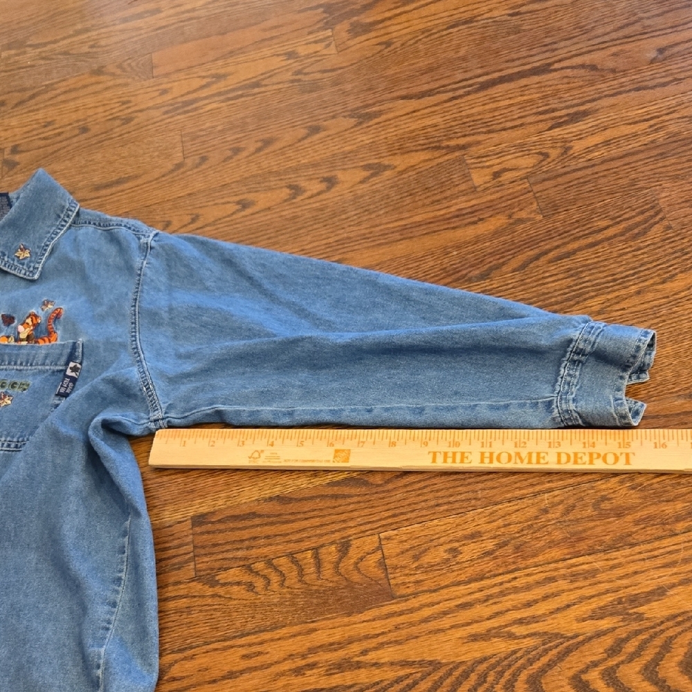 Vintage Disney POOH TIGGER 100 Acre Wood Jean Shirt Sz 18/20 - Picture 8 of 9